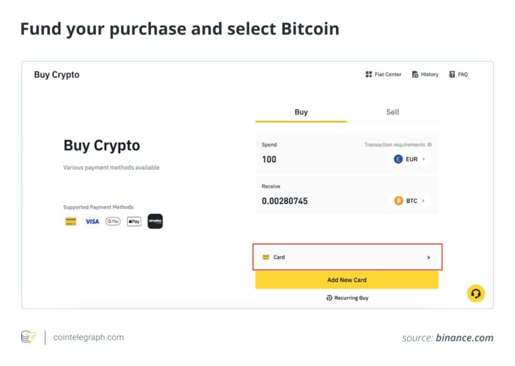 Purchase bitcoin